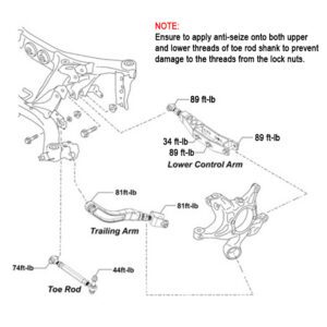 SMY Stealth Heavy Duty Adjustable Rear Lateral Links / Toe Arms Subaru 2022-2026 WRX